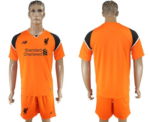 Liverpool Blank Orange Goalkeeper Soccer Club Jersey - Click Image to Close